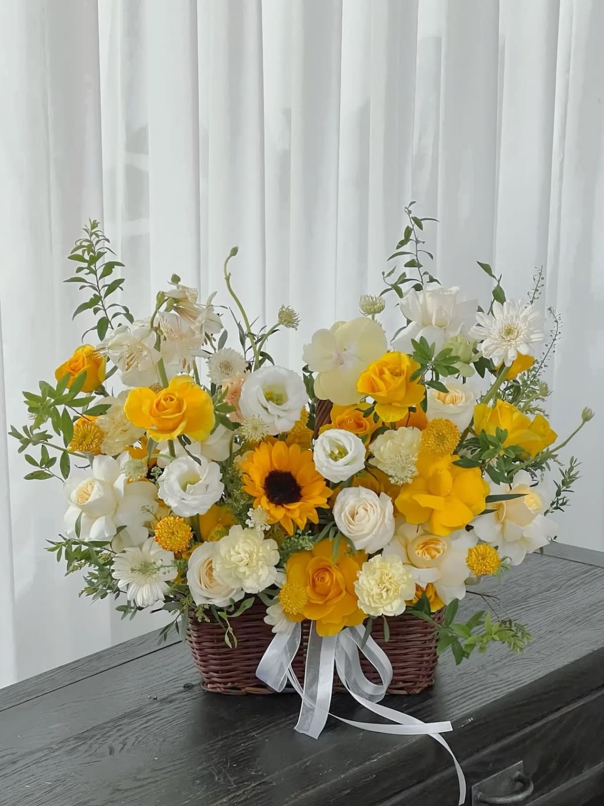 giỏ hoa mimosa Giỏ hoa mimosa