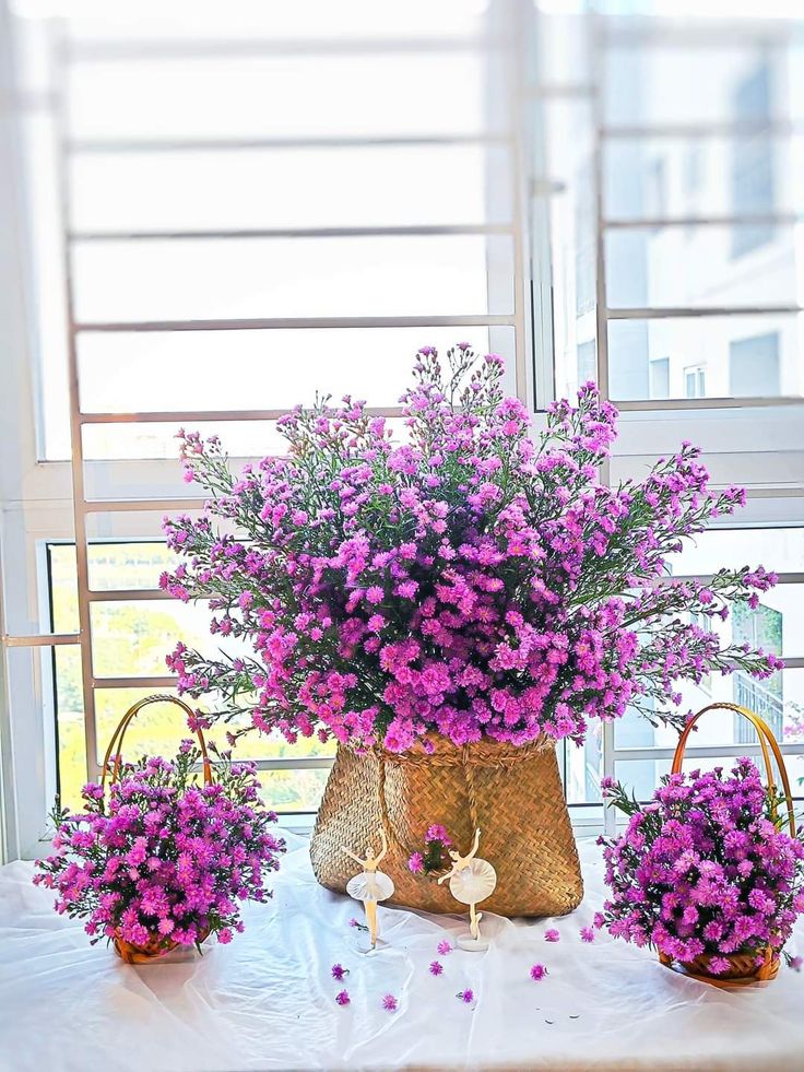 giỏ hoa thạch thảo Giỏ Hoa Thạch Thảo