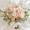 Bó hoa cưới Pastel Hồng Kem – Orchid & Ranunculus