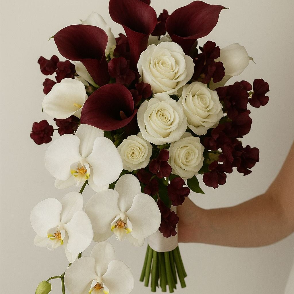 7100423dc89600a891715576c1544eaf Hoa cưới Orchid Calla đỏ sang trọng